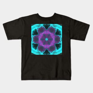 Psychedelic Kaleidoscope Pink Purple and Teal Kids T-Shirt